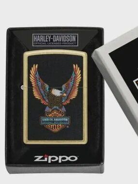 Harley Davidson Eagle Design Street Brass Zippo Lighter
